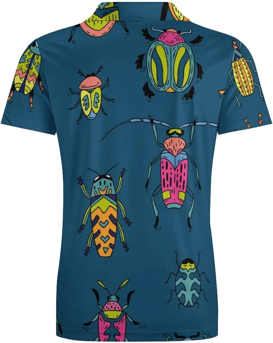 Cute Cartoon Bug Flying Classic Polo Shirts for Men Quick Dry Short Sleeve Fit Golf Tees Casual Tops