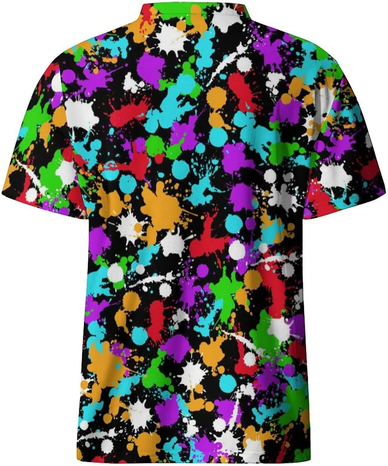 Hawaiian Mens Henley Polo Shirts Short Sleeve Quick Dry Funny Print Casual Collarless Golf Shirts for Men