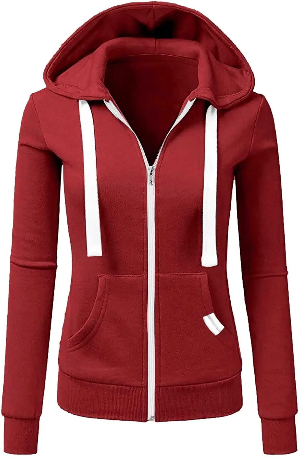 Womens Zip Up Hoodies Long Sleeve Slim Fit Hooded Sweatshirts 2024 Casual Lightweight Jacket Streetwear Hoodies